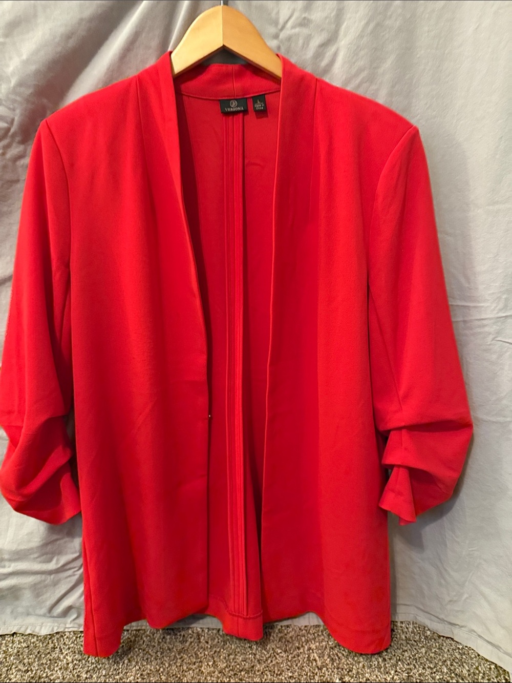 Versona Red Open-Front Draped Blazer